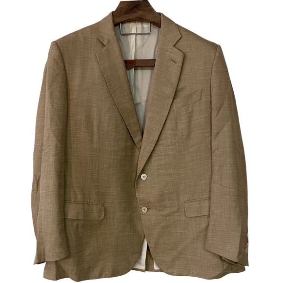 Solemare Maus & Hoffman Mens Tan Blazer Sport Coat Summer Wedding Coastal 50R